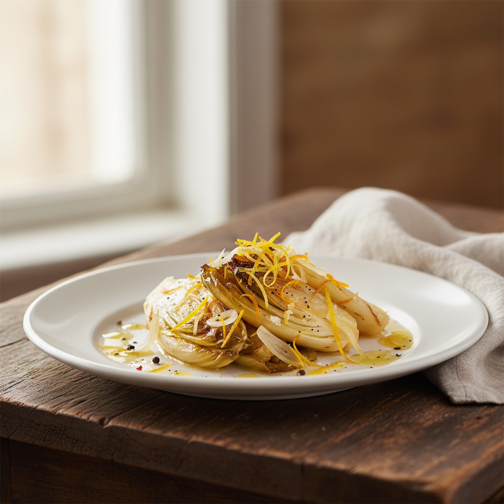 Endives braisées aux zestes d’agrumes