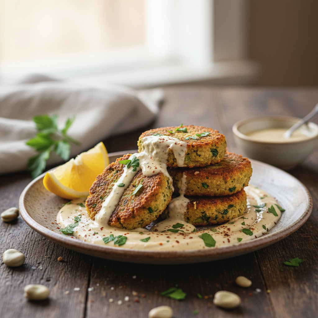 Falafels aux fèves et sauce au sésame