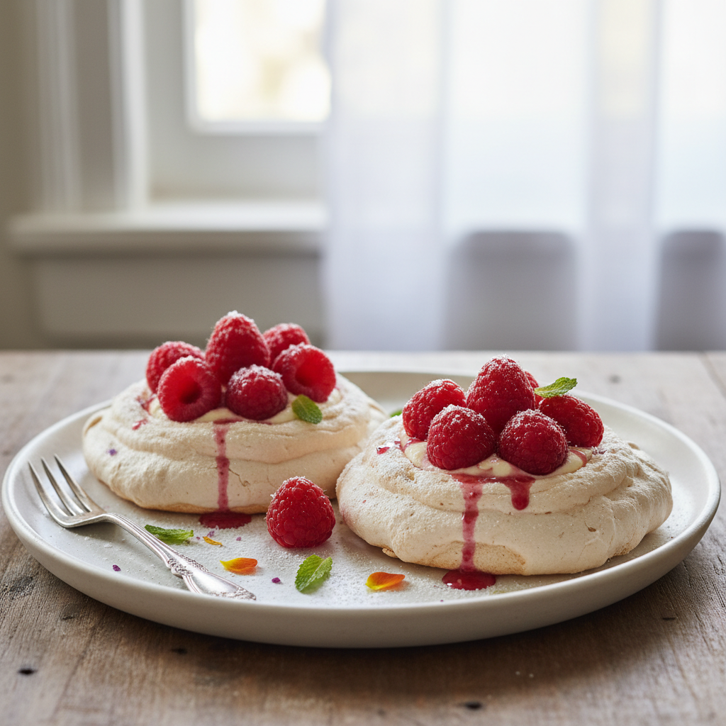 Pavlova aux framboises