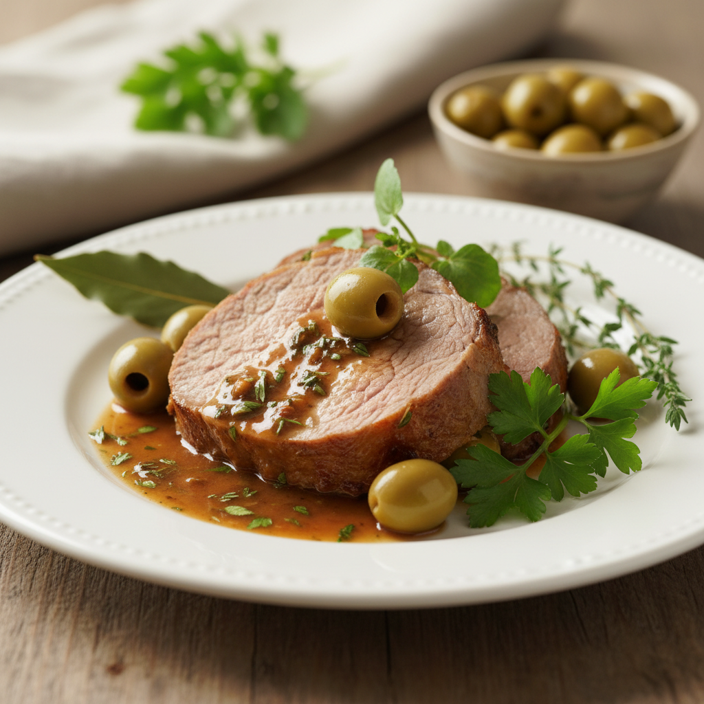 Rôti de veau aux olives