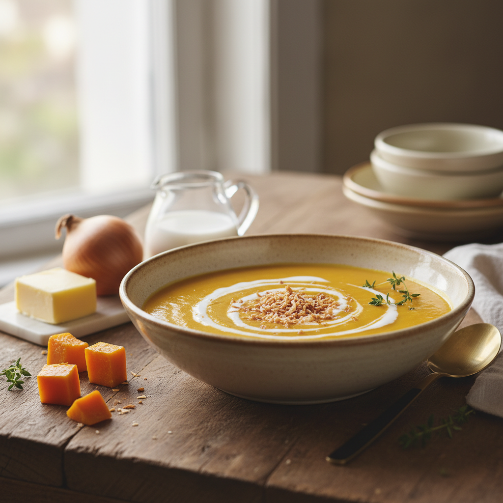 Soupe de potiron au lait de coco