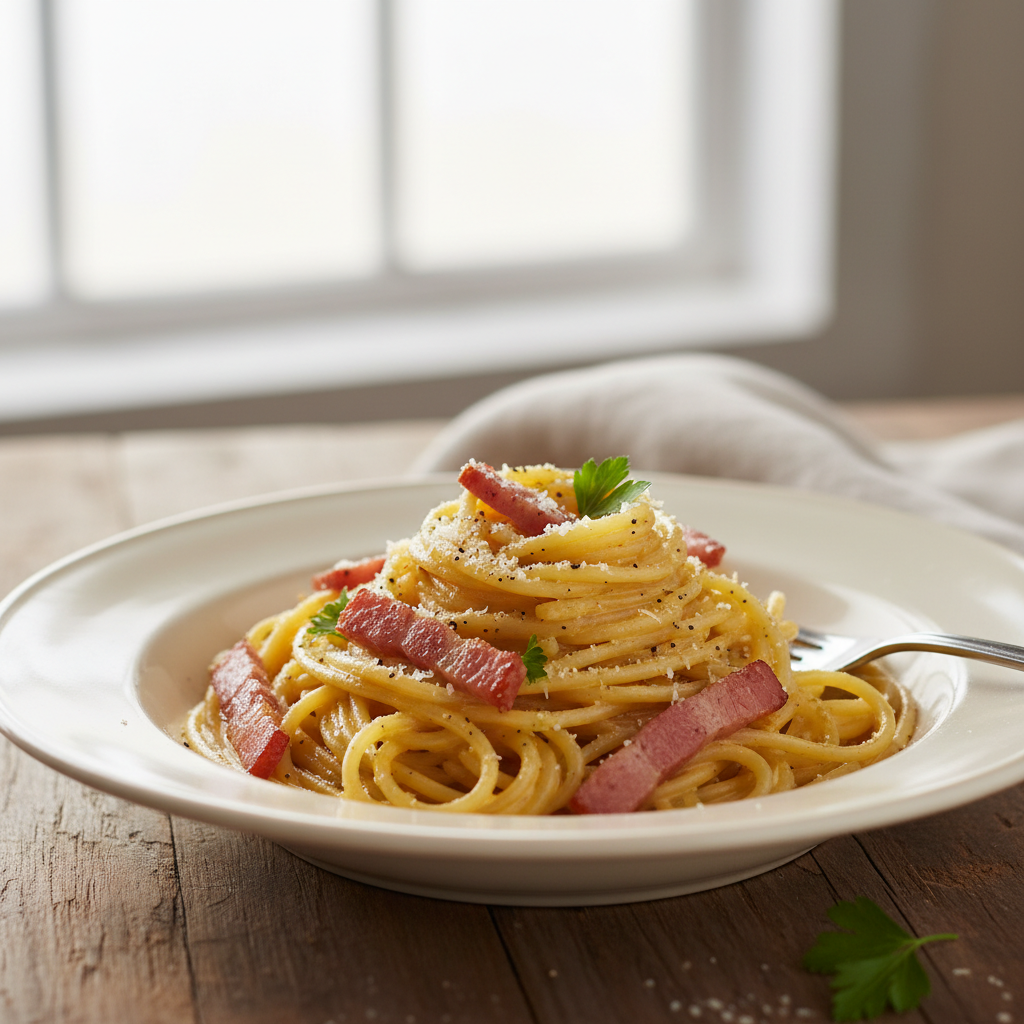 Spaghettis à la carbonara