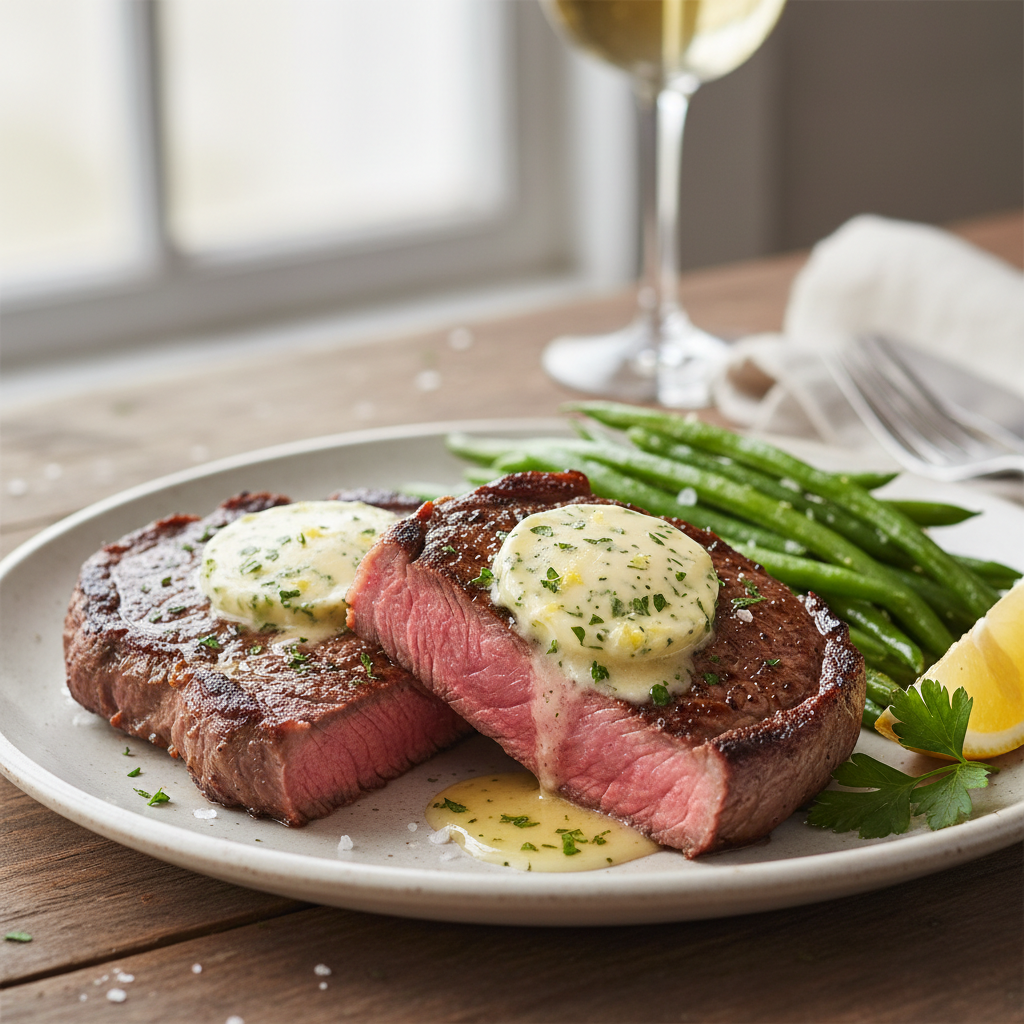 Steaks au beurre maître d’hôtel