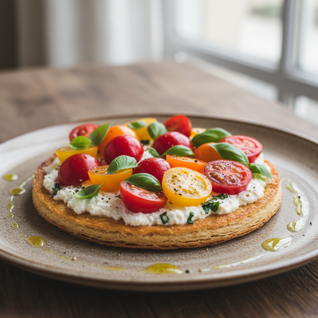 Tarte fine chèvre-tomate