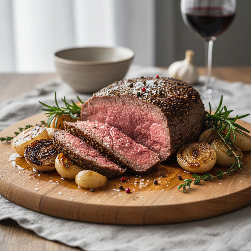 Rôti de boeuf échalotes et ail confit Airfryer
