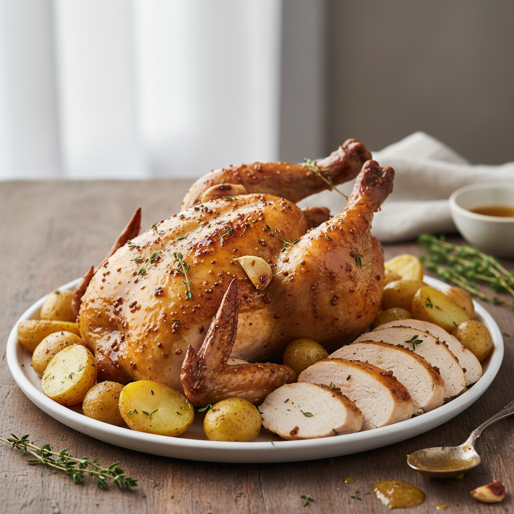 Poulet rôti à la moutarde et au miel Airfryer