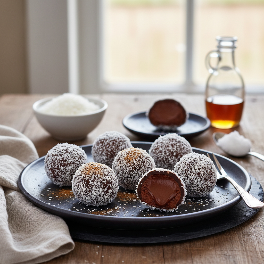 Truffes coco et cannelle sans lactose et sans sucre ajouté