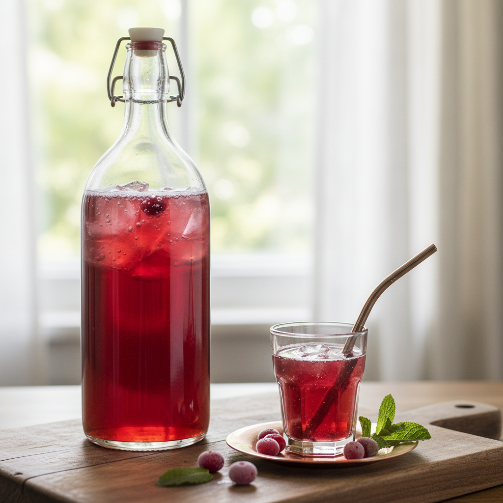Kombucha au jus de cranberry