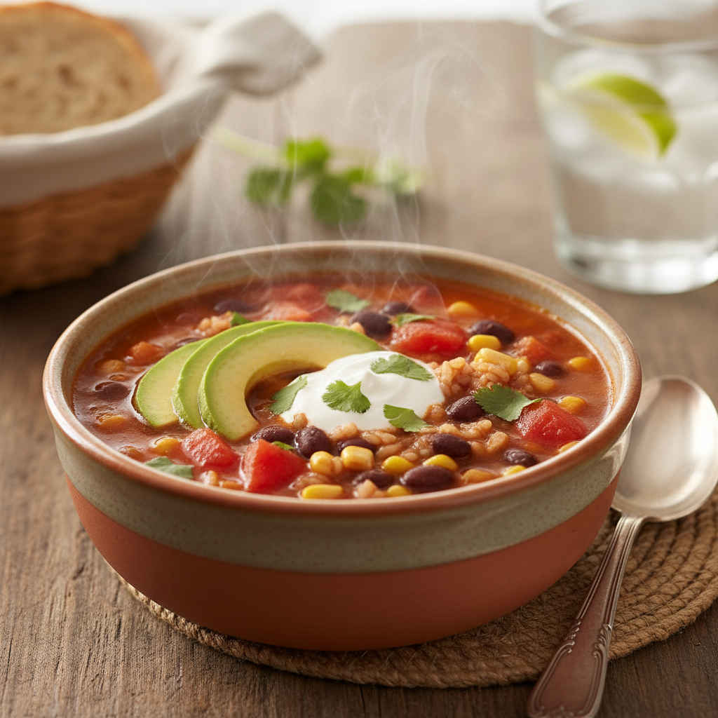 Soupe végé style burritos