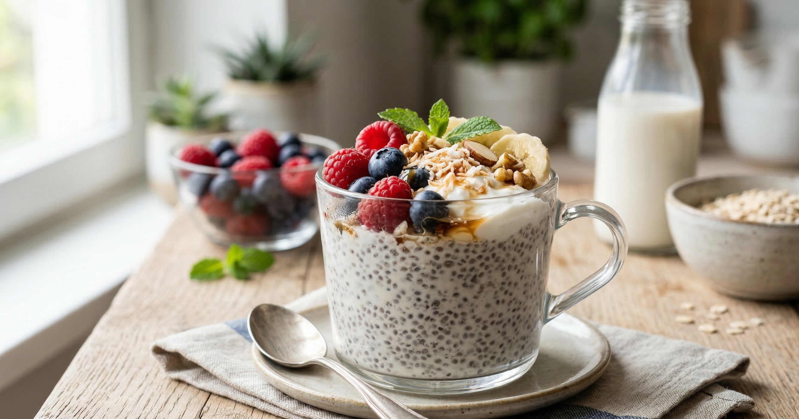 Pudding de chia healthy au lait de coco