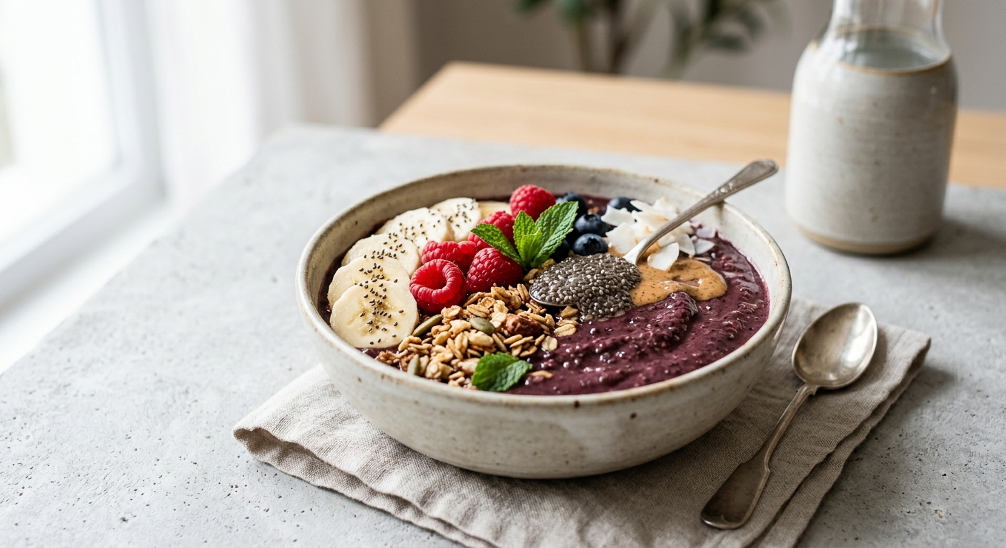 Açai bowl d'hiver aux graines de chia