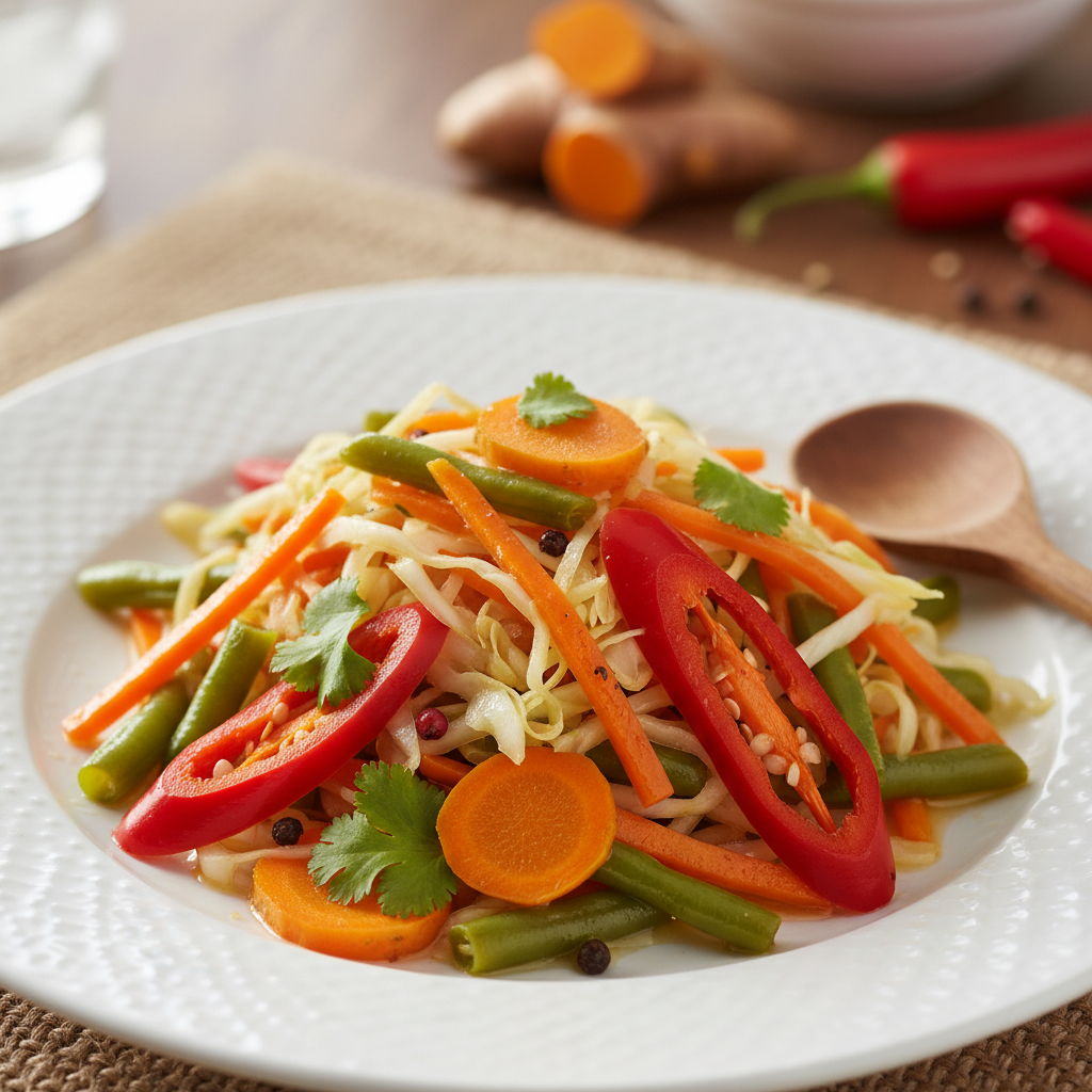 Achards de légumes au curcuma frais