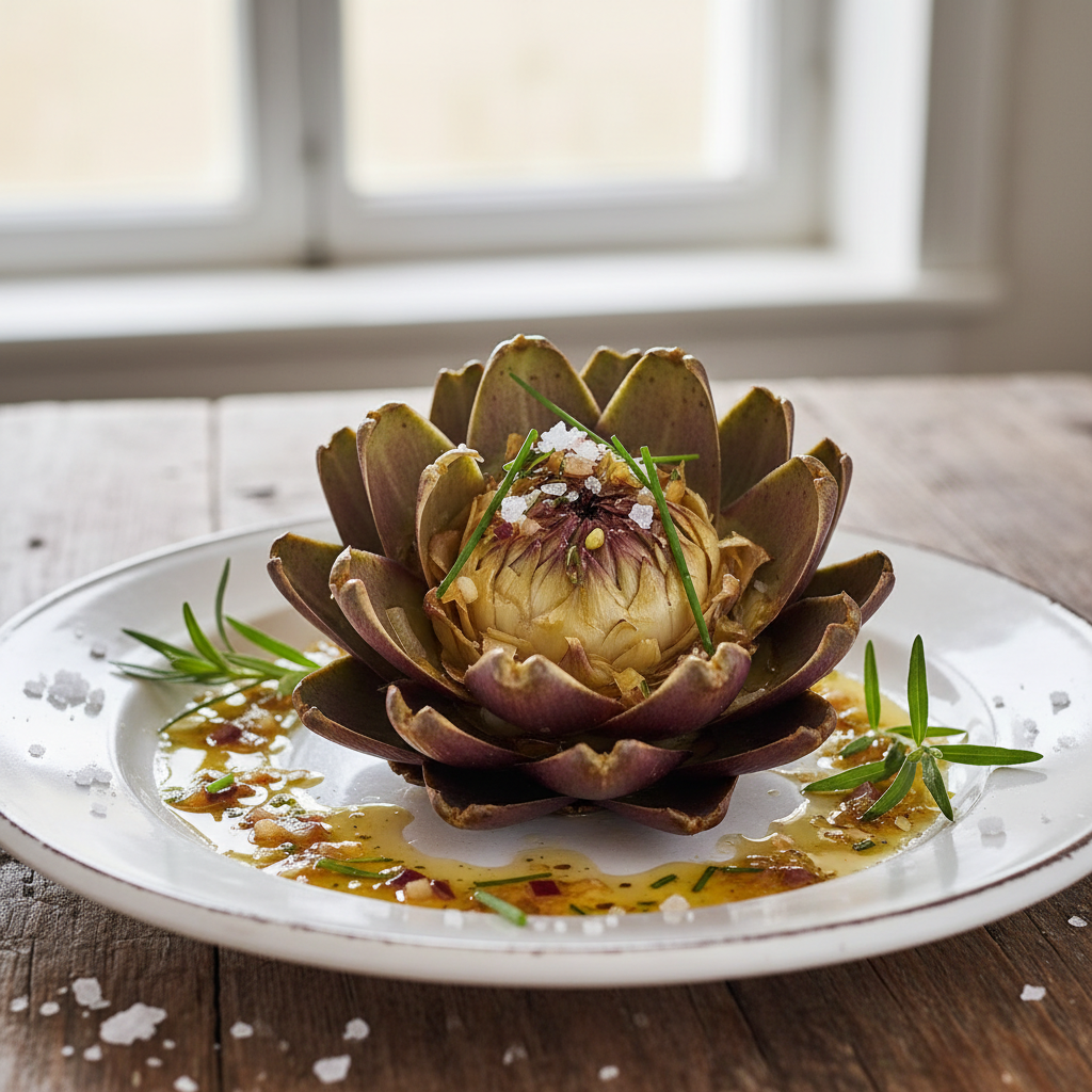 Artichaut de bretagne en vinaigrette