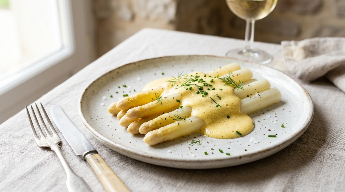 Asperges sauce mousseline par Laurent Mariotte