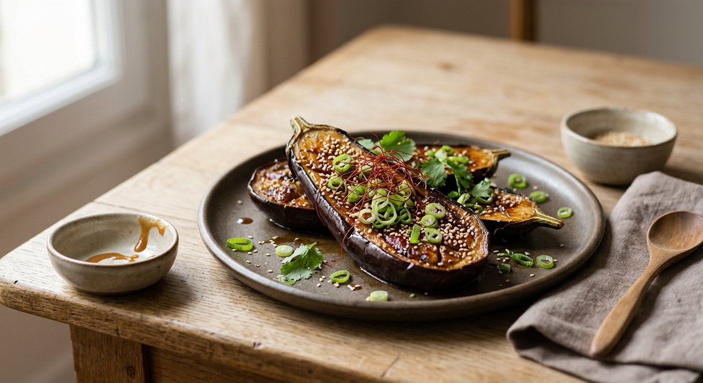Aubergines rôties à la japonaise
