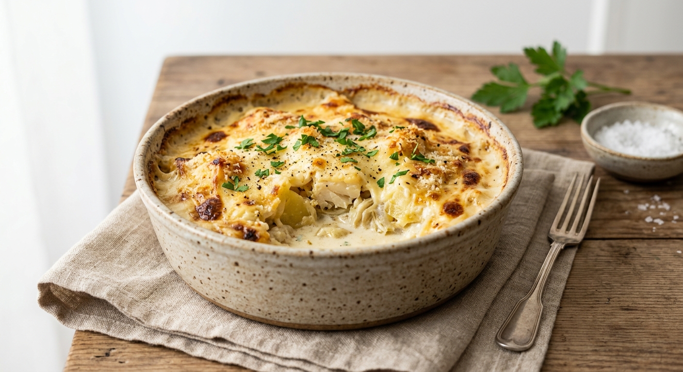 Bacalhau com natas (morue brésilienne à la crème)