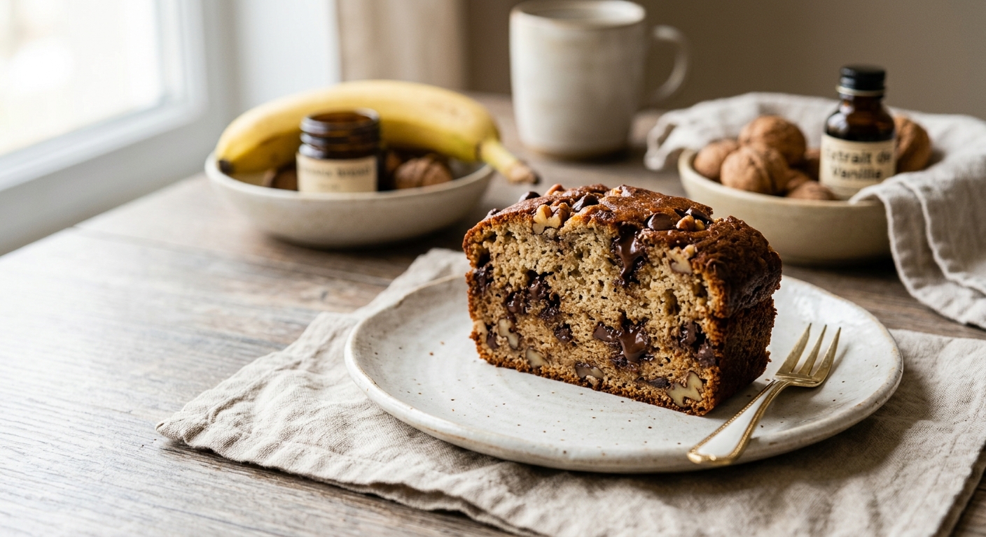 Banana bread ultra-moelleux aux pépites de chocolat