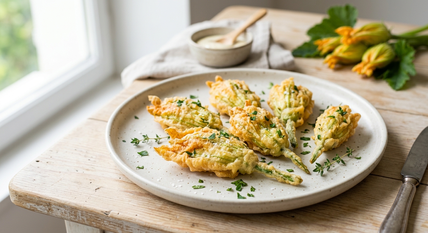 Beignets de fleurs de courgette au Airfryer