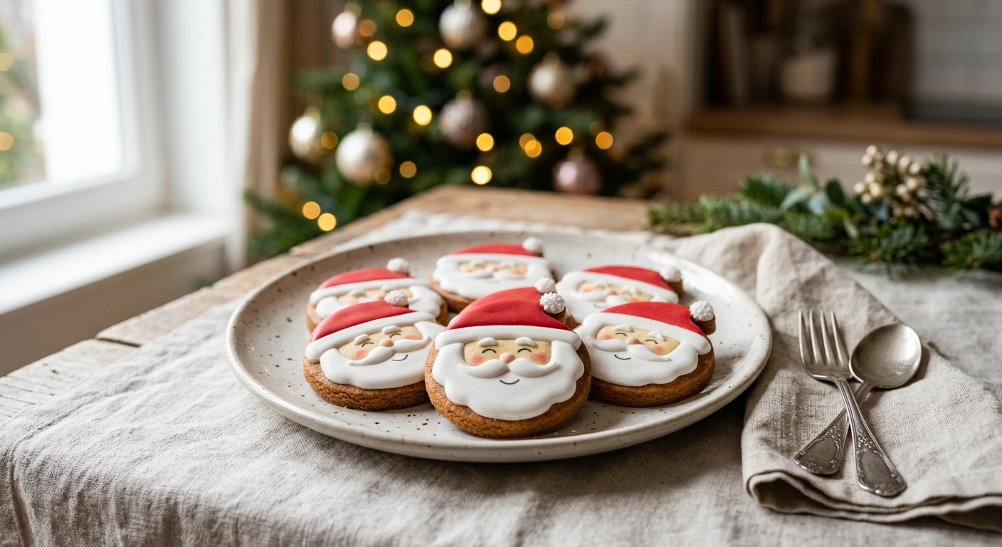 Biscuits sablés Père Noël à la pâte à sucre