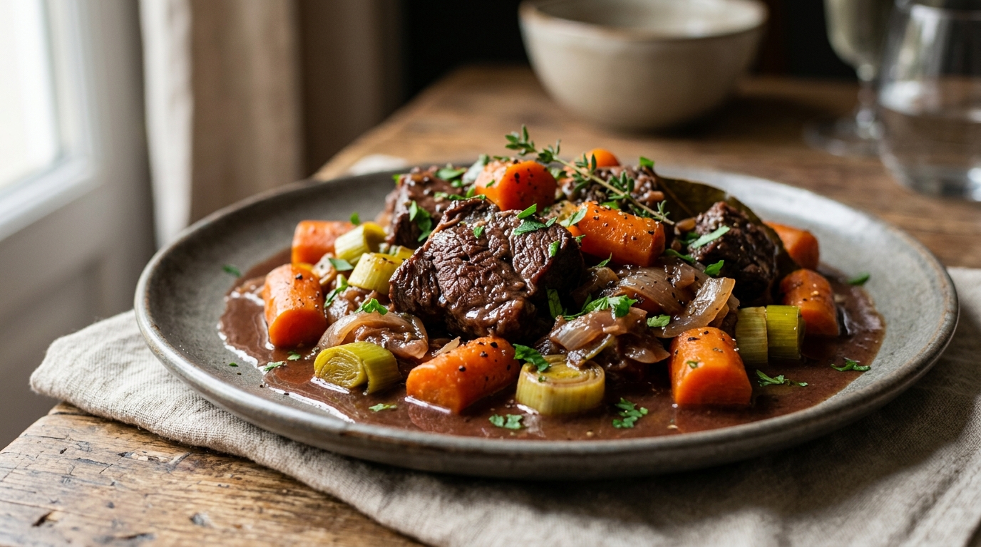 Boeuf braisé aux légumes