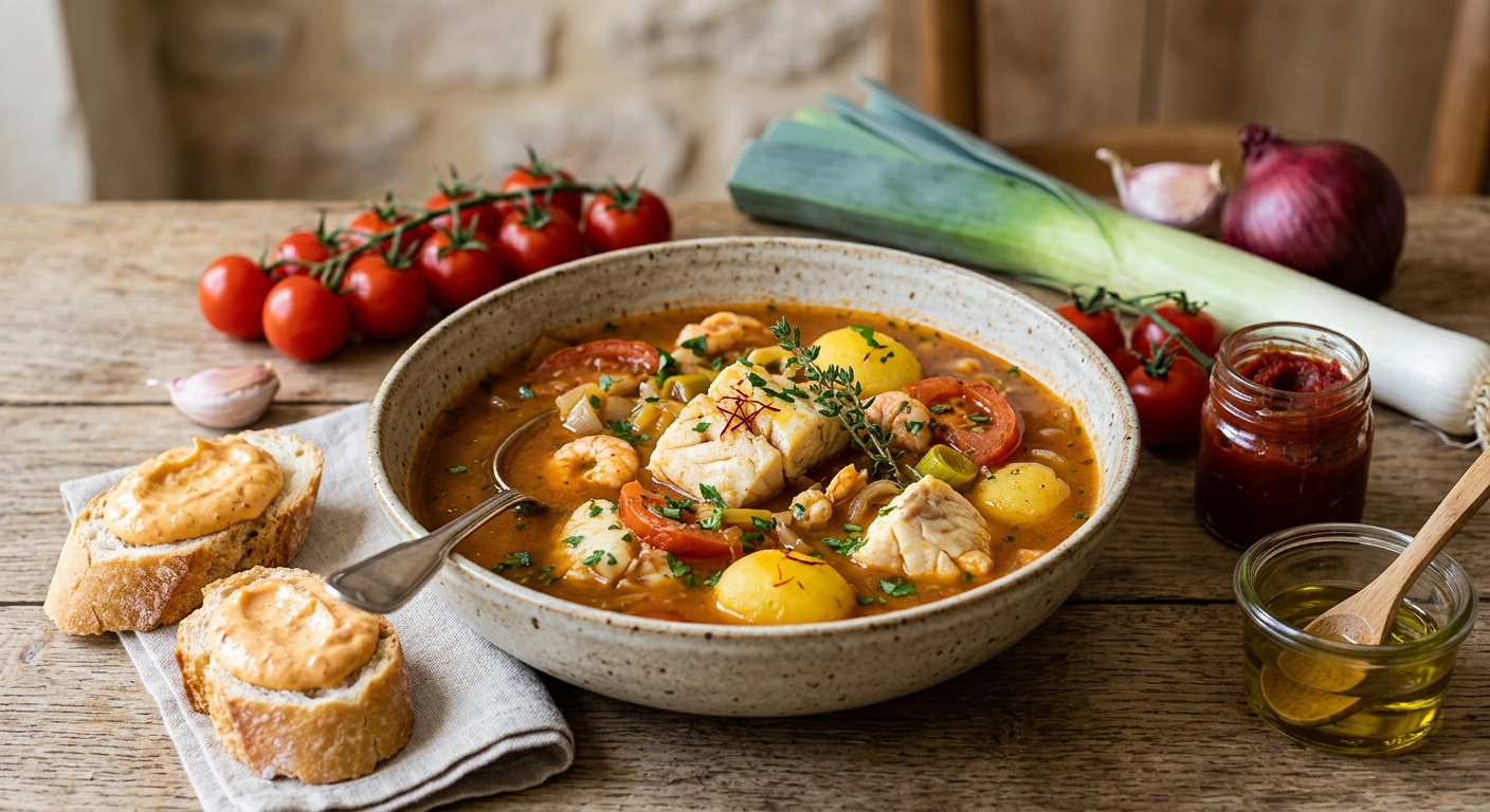 Bouillabaisse facile - soupe de poisson provençale