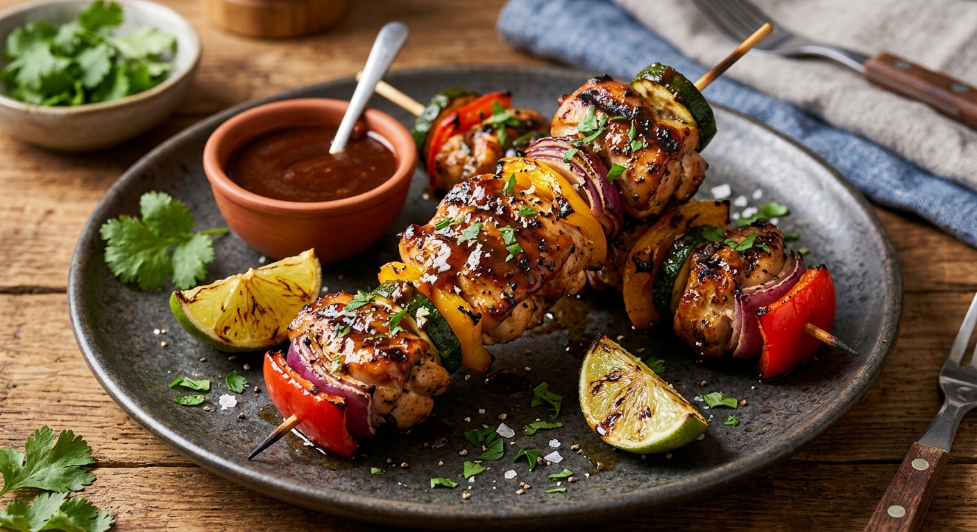 Brochettes de poulet au barbecue