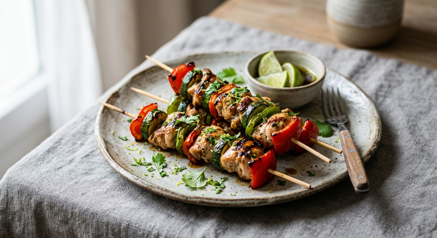 Brochettes marinées au citron vert (barbecue)