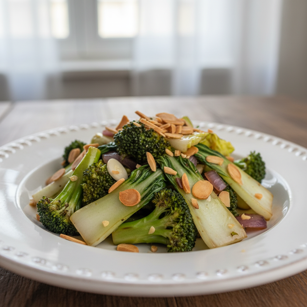 Brocoli et chou chinois à la sauce de soja noir