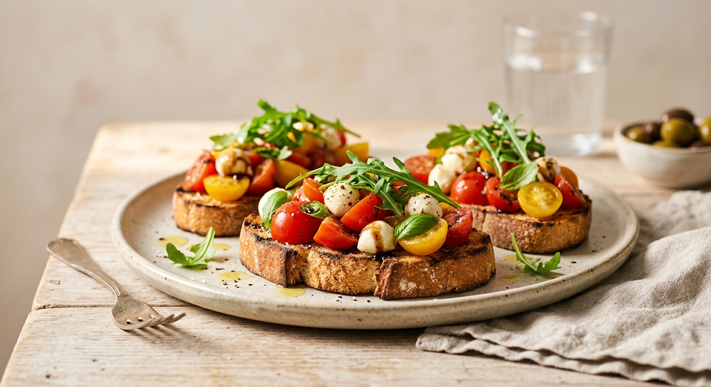 Bruschetta aux tomates et à la mozzarella
