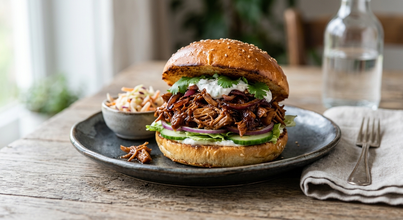 Burger au fruit du jacquier façon pulled pork