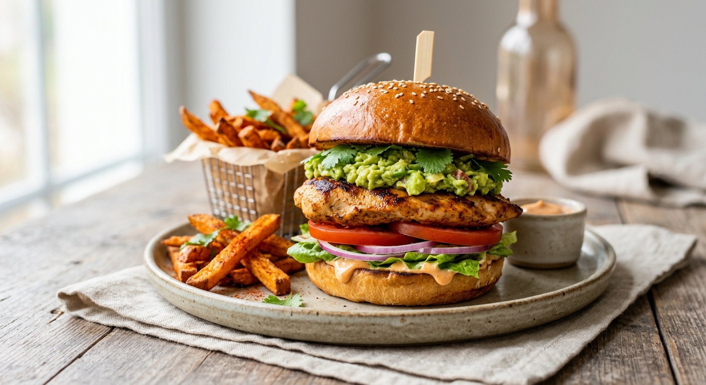 Burger au poulet à la mexicaine