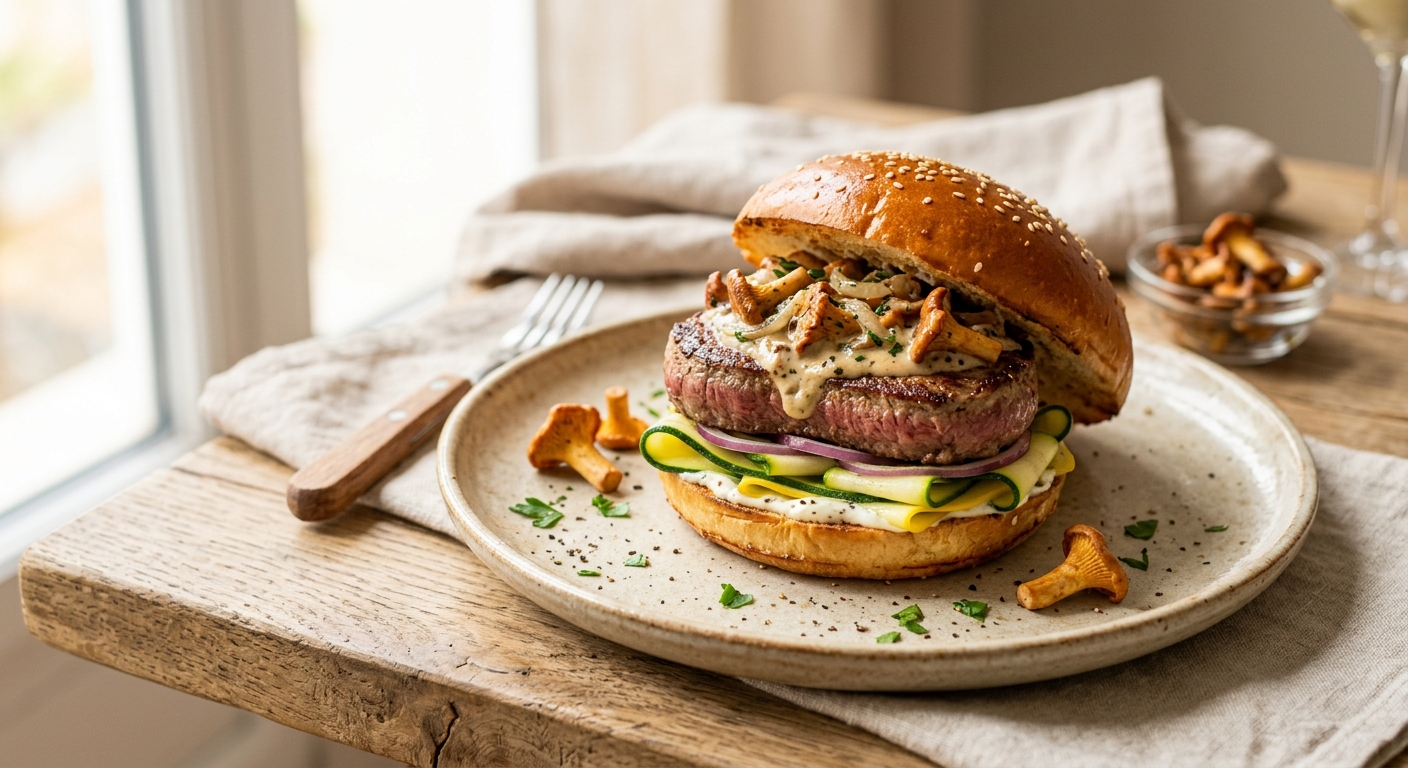 Burgers de veau aux girolles