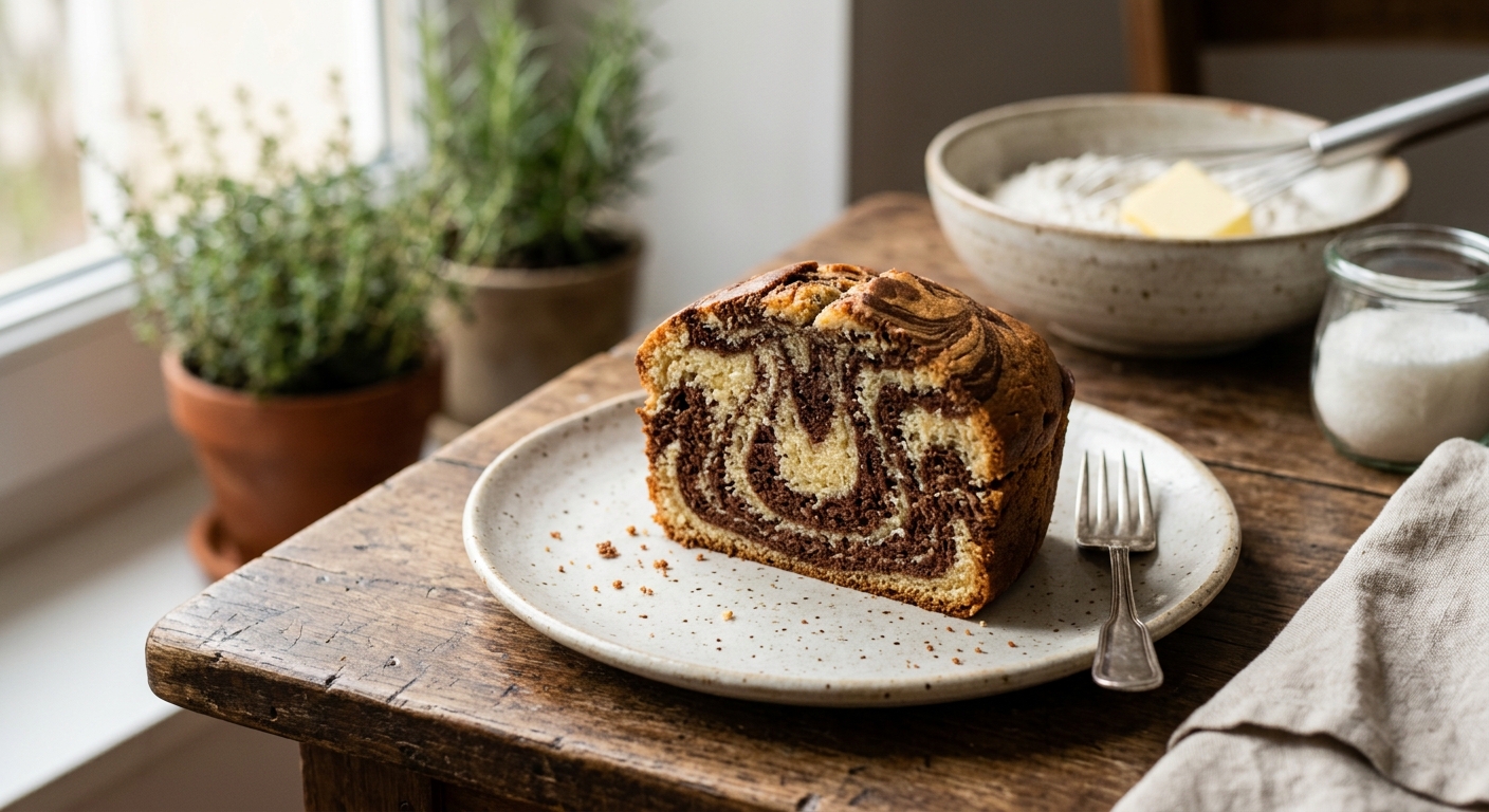 Cake marbré chocolat vanille de Carinne Teyssandier