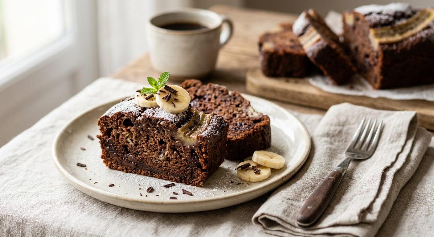 Cake tendre chocolat - banane