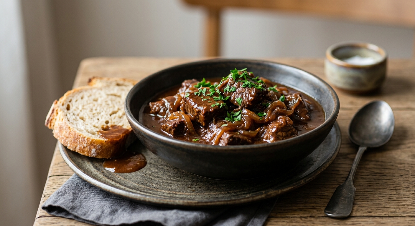Carbonade flamande et aux oignons