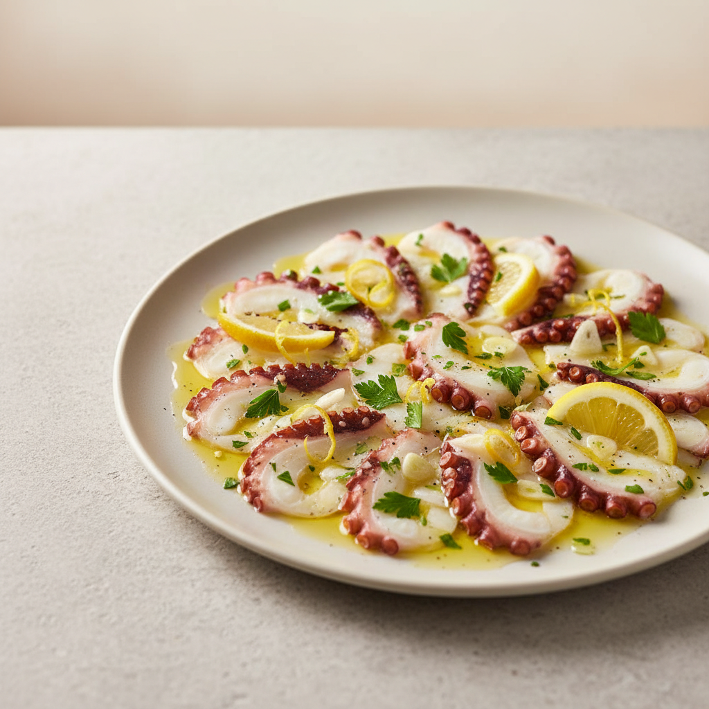 Carpaccio de poulpe au citron