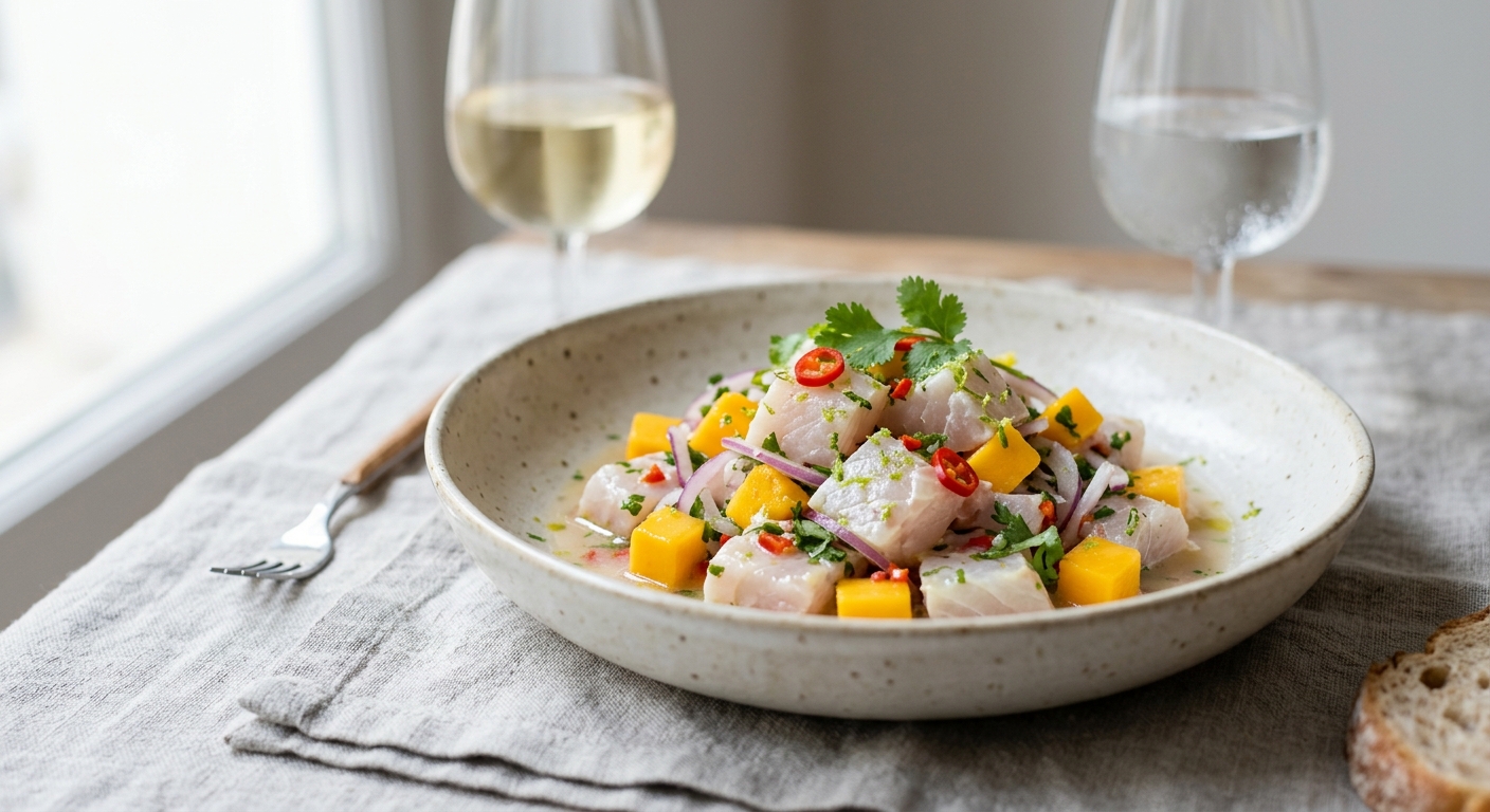Ceviche de dorade à la mangue