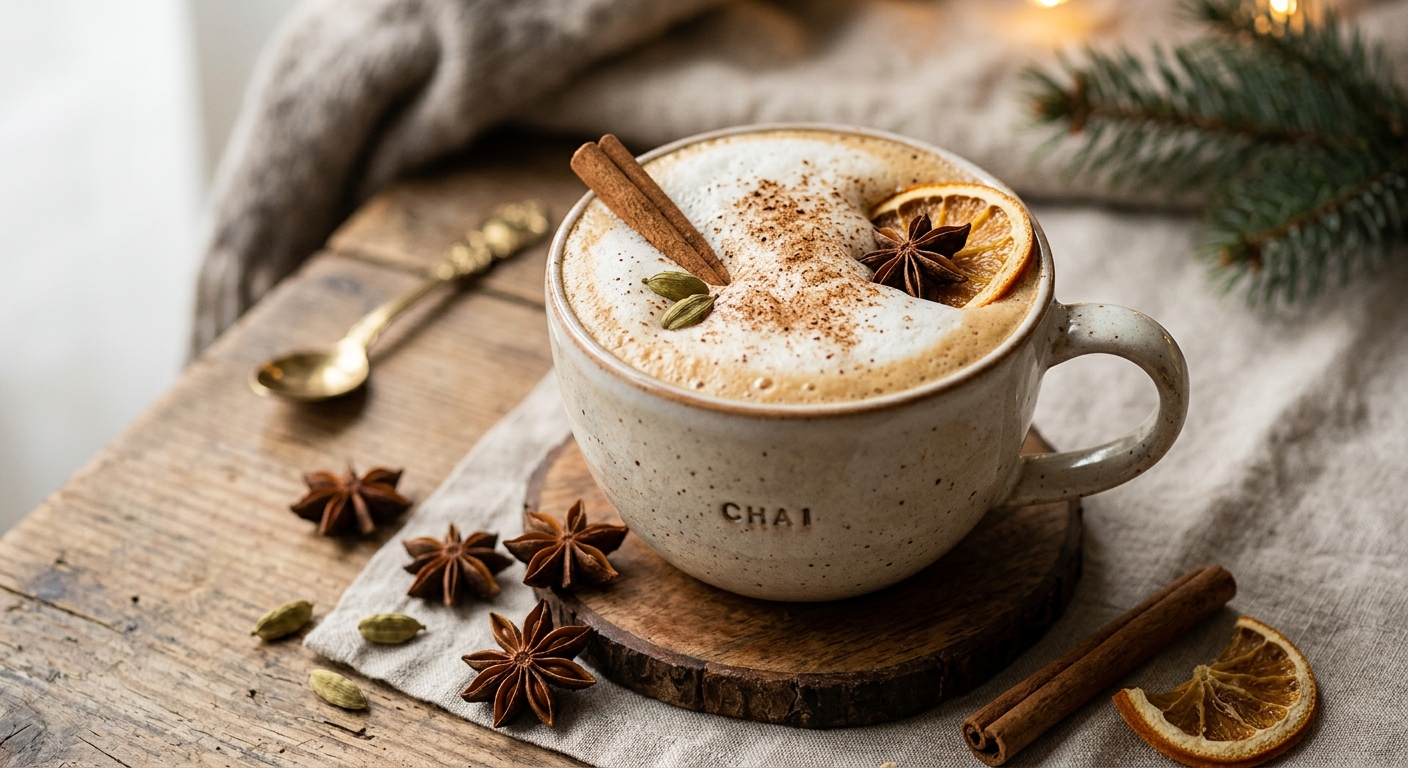 Chaï latte de Noël aux épices douces