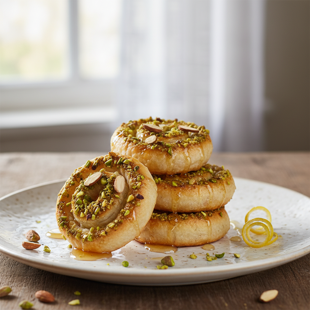 Chamias, feuilletés amandes-pistaches