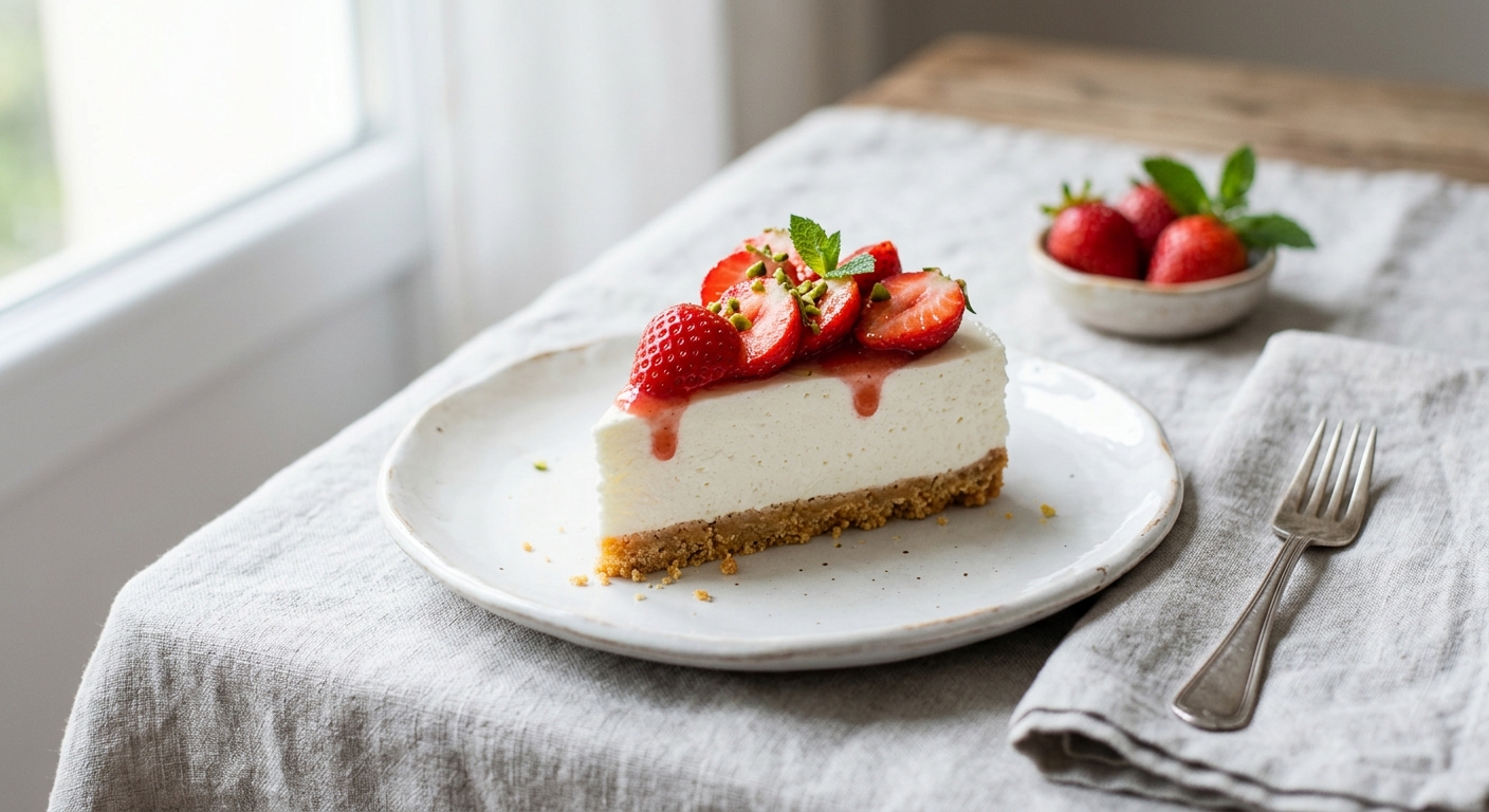 Cheesecake léger aux fraises et au fromage blanc