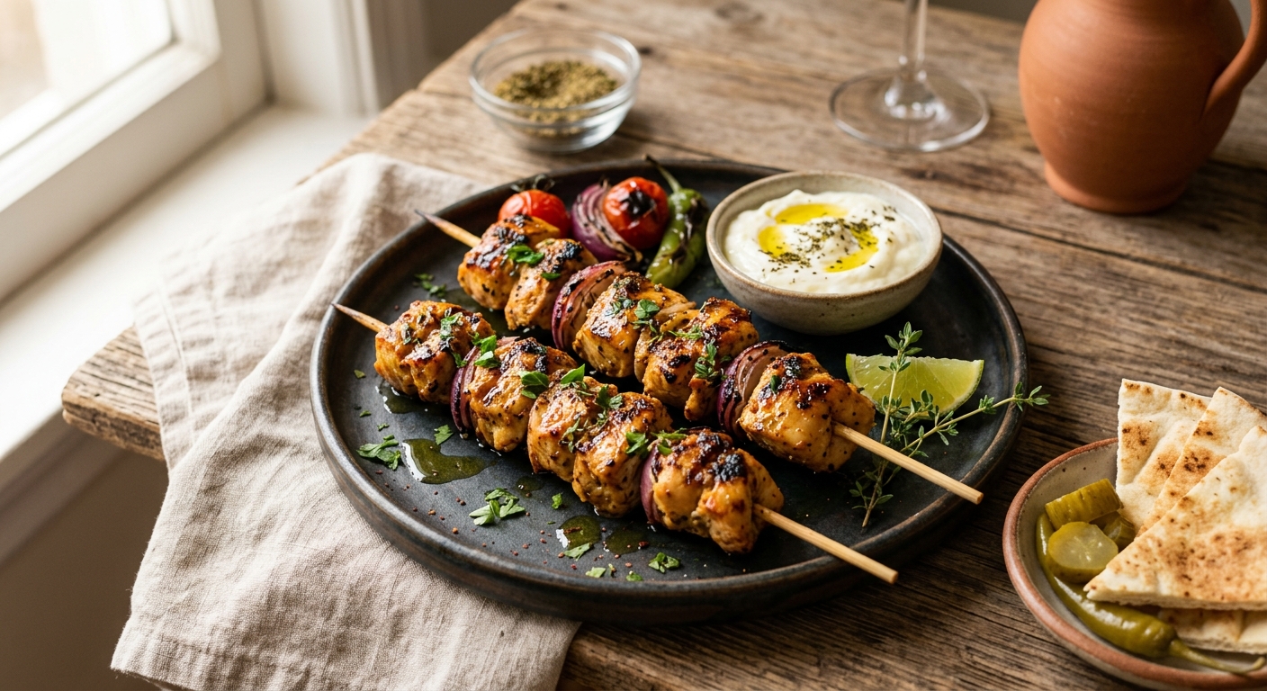 Chich taouk (poulet mariné grillé, recette libanaise)