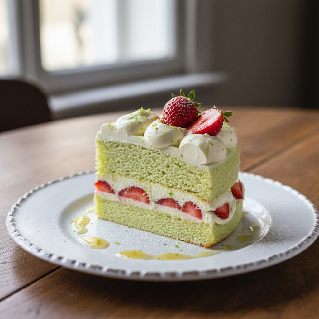 Chiffon cake aux fraises et au citron vert