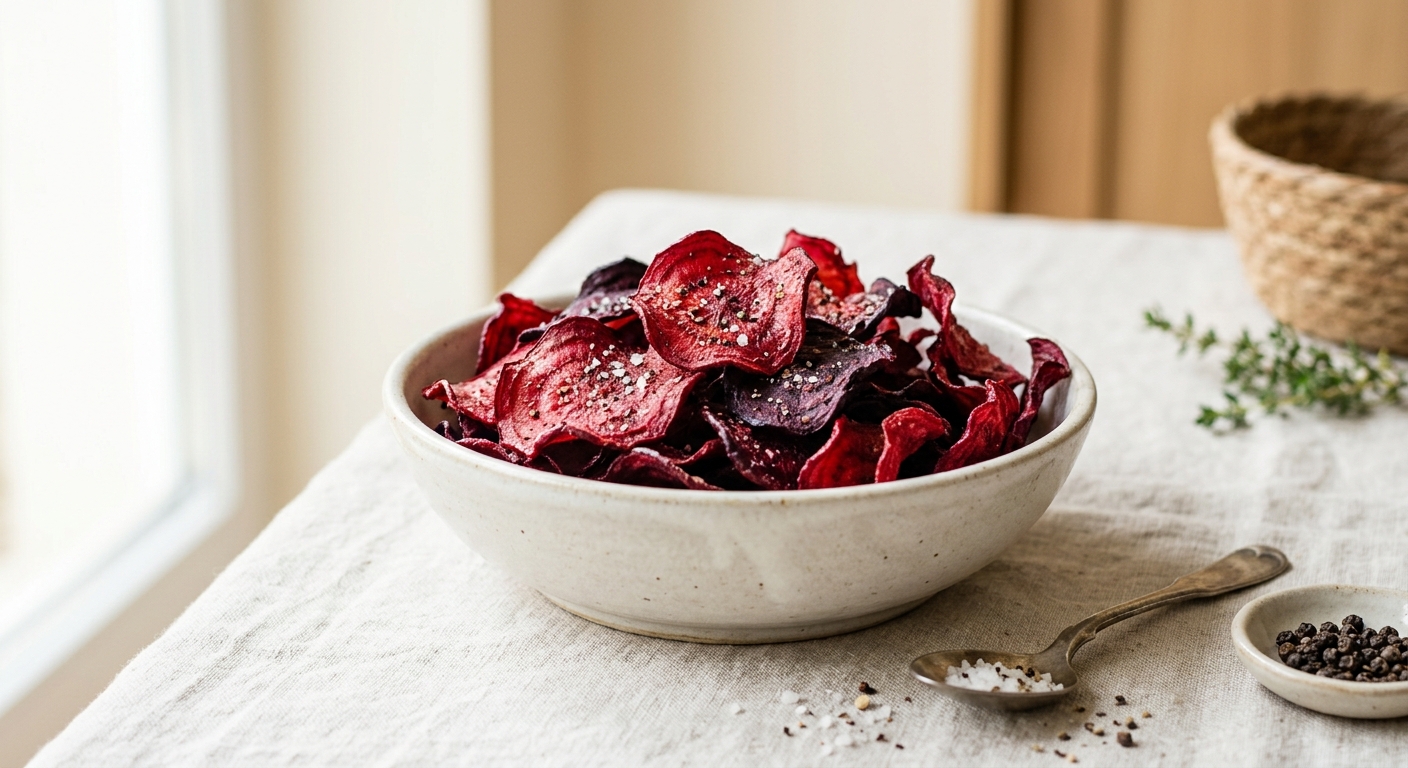 Chips de betterave au four - fait maison sans friteuse