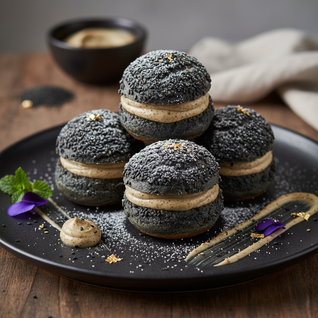 Choux au sésame noir