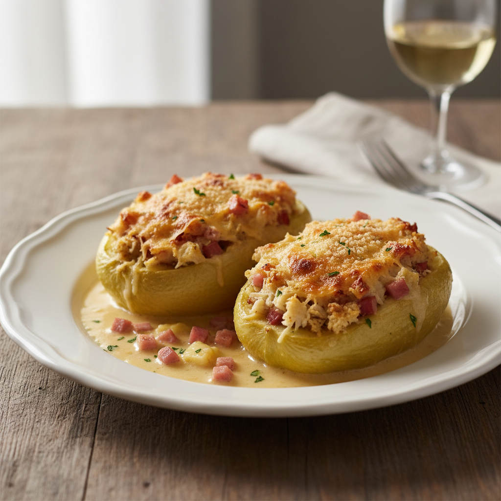 Christophines farcies au crabe