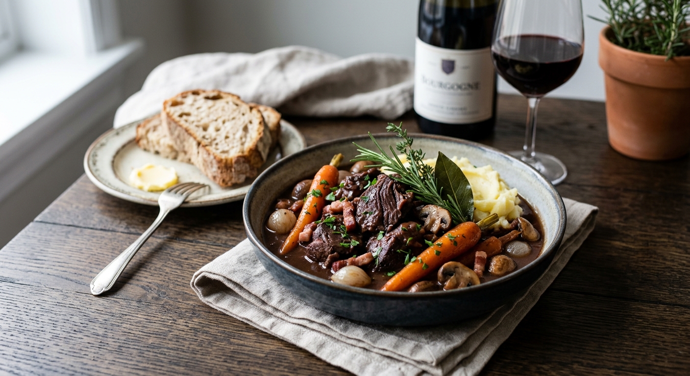 Civet de Sanglier à la bourguignonne