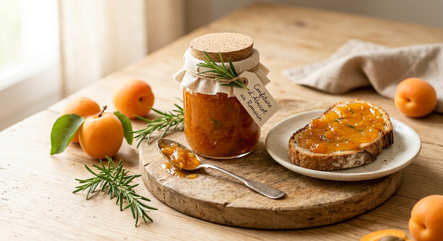 Confiture d’abricot au romarin