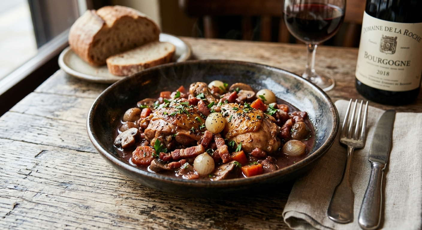Coq au vin maison