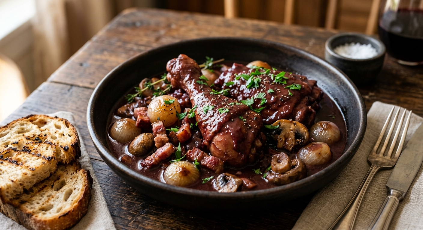 Le coq au vin de nos grands-mères