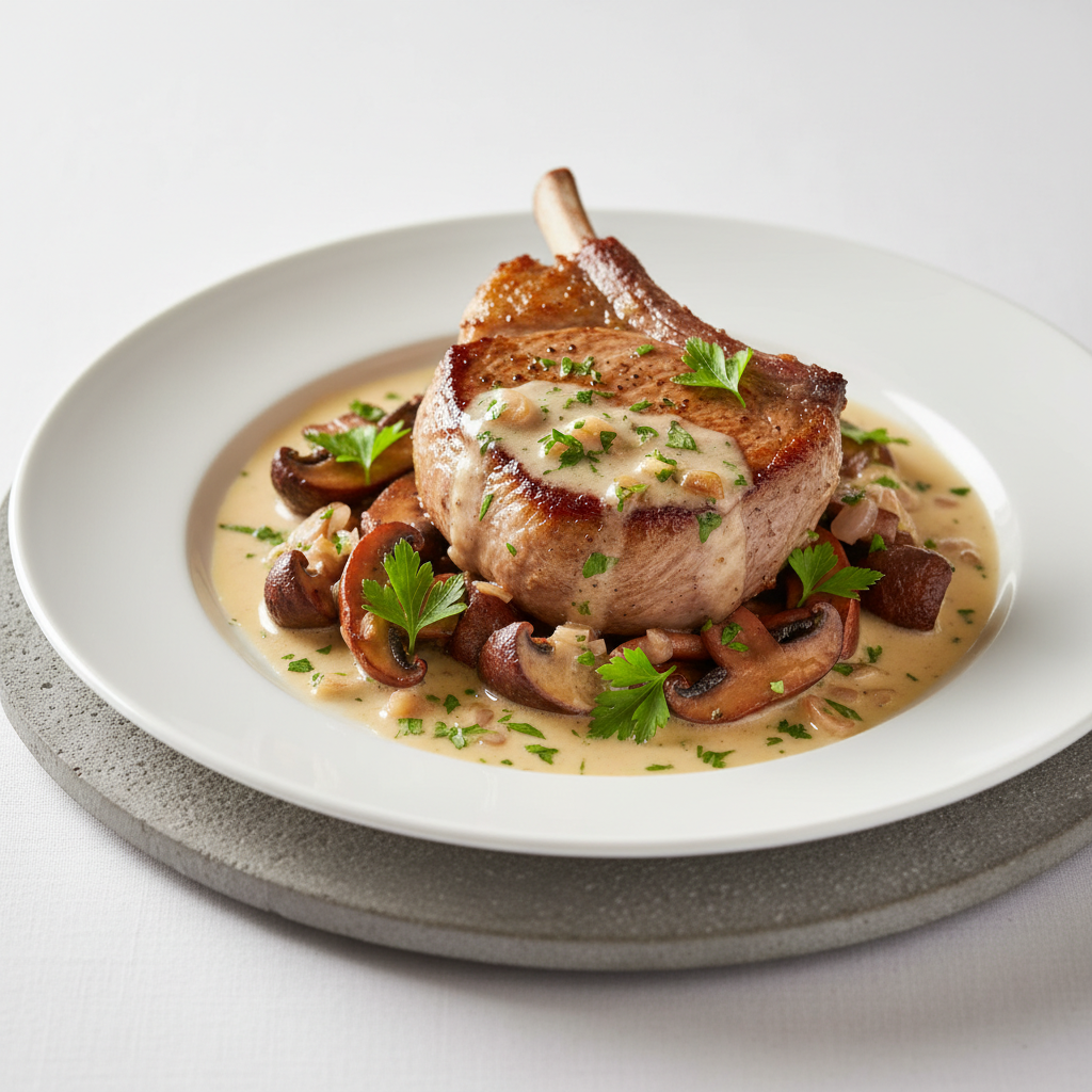 Côte de veau aux cèpes